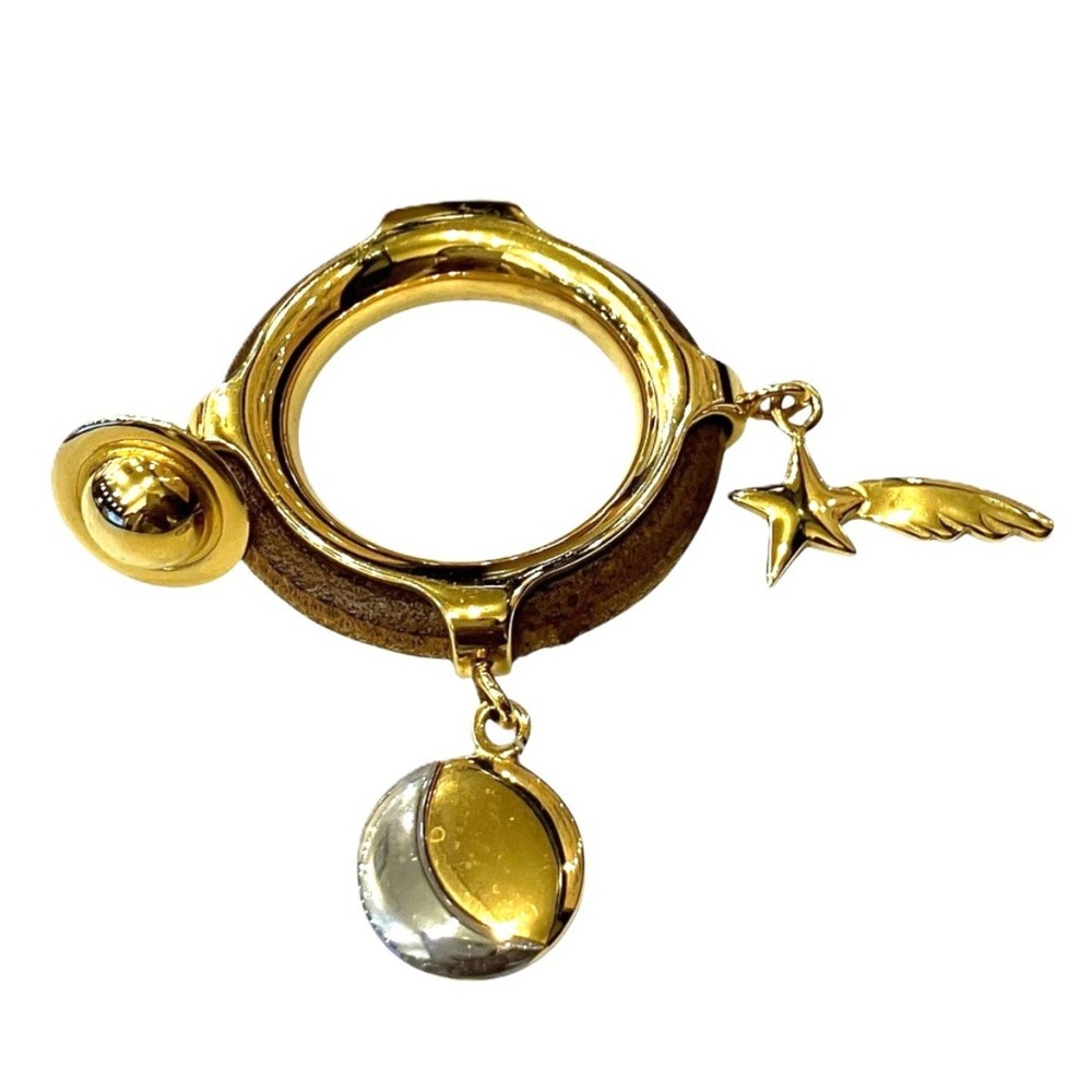 Hermes scarf ring, Comet model, total weight 13g, GP leather.